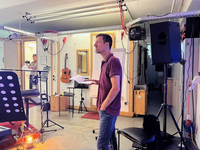 Studio session moment